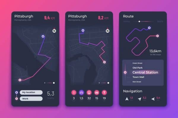 Navigation map mobile app